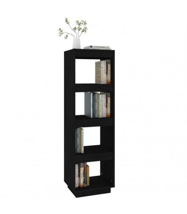 vidaXL Book Cabinet/Room Divider Black 40x35x135 cm Solid Pinewood