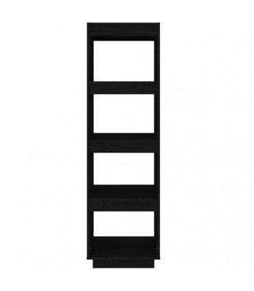 vidaXL Book Cabinet/Room Divider Black 40x35x135 cm Solid Pinewood