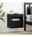 vidaXL TV Wall Cabinets with LED 2 pcs Black Oak 40 x 30 x 40 cm