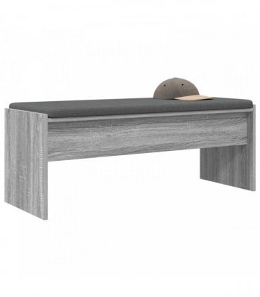 vidaXL Hall Bench with Cushion Grey Sonoma 103 x 38 x 40 cm