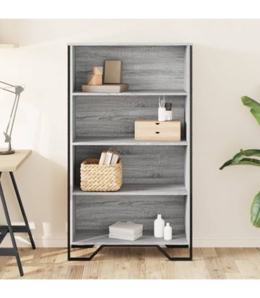vidaXL Bookcase Grey Sonoma 80x31x137.5 cm Engineered Wood