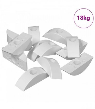 vidaXL Half-moon Washer 18 pcs White M6 Polypropylene