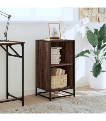 vidaXL Book Cabinet Brown Oak 40x35x76 cm Engineered Wood