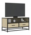 vidaXL TV Cabinet Sonoma Oak 80x34.5x40 cm Engineered Wood and Metal