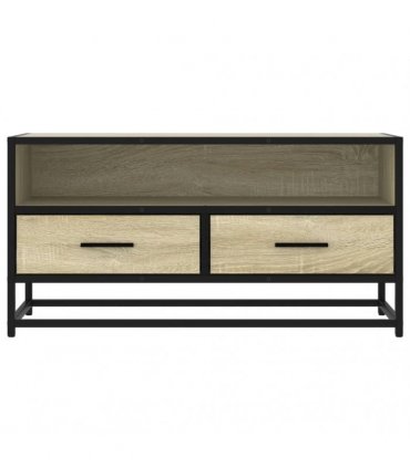 vidaXL TV Cabinet Sonoma Oak 80x34.5x40 cm Engineered Wood and Metal