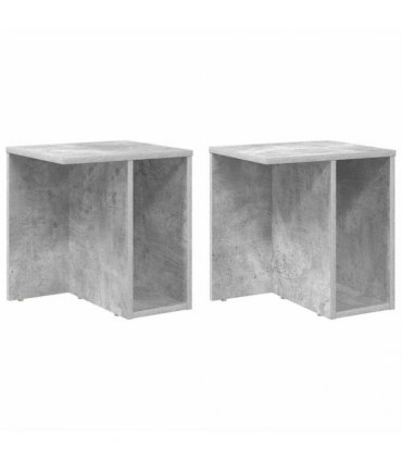 vidaXL End Table 2 pcs Concrete Grey 37 x 32 x 40 cm Engineered Wood