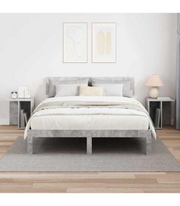 vidaXL End Table 2 pcs Concrete Grey 37 x 32 x 40 cm Engineered Wood