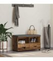vidaXL Hall Bench Old Wood 80 x 38 x 46 cm Engineered Wood and Fabric