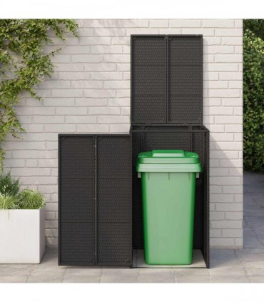 vidaXL Box Garbage Bin Box Black 65 x 80 x 115 cm Polyethylene