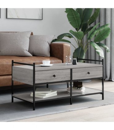 vidaXL Coffee Table Grey Sonoma 99x50x50 cm Engineered Wood