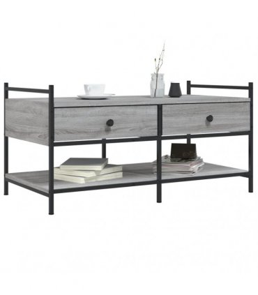 vidaXL Coffee Table Grey Sonoma 99x50x50 cm Engineered Wood