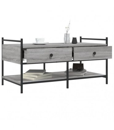 vidaXL Coffee Table Grey Sonoma 99x50x50 cm Engineered Wood