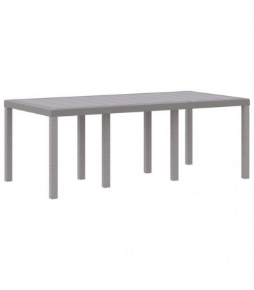 vidaXL Garden Table Light Grey 200 x 100 x 73 cm Poly Rattan