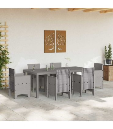 vidaXL Garden Table Light Grey 200 x 100 x 73 cm Poly Rattan