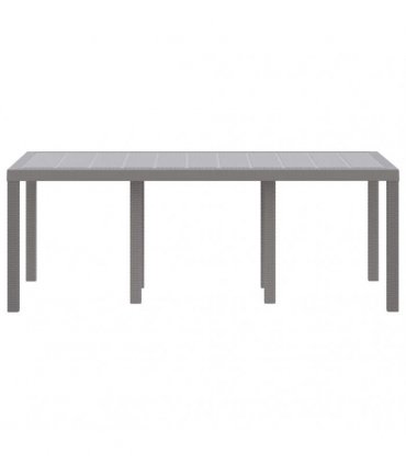 vidaXL Garden Table Light Grey 200 x 100 x 73 cm Poly Rattan