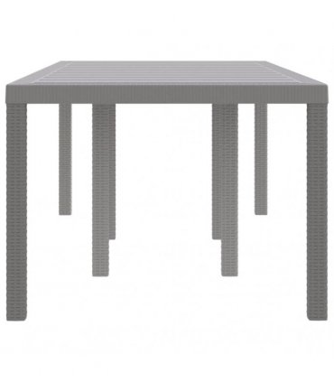 vidaXL Garden Table Light Grey 200 x 100 x 73 cm Poly Rattan