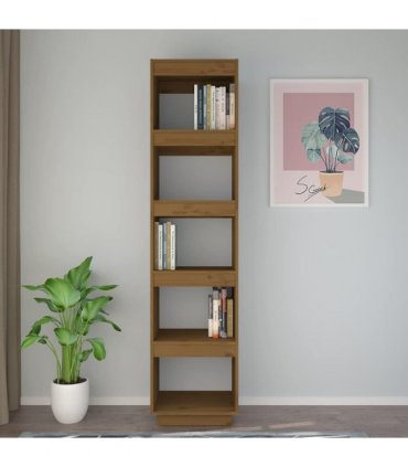 vidaXL Book Cabinet/Room Divider Honey Brown 40x35x167 cm Solid Wood Pine