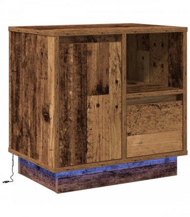 vidaXL Bedside Cabinet Old Wood 50 x 34.5 x 50 cm Engineered wood