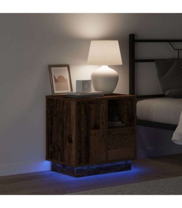 vidaXL Bedside Cabinet Old Wood 50 x 34.5 x 50 cm Engineered wood