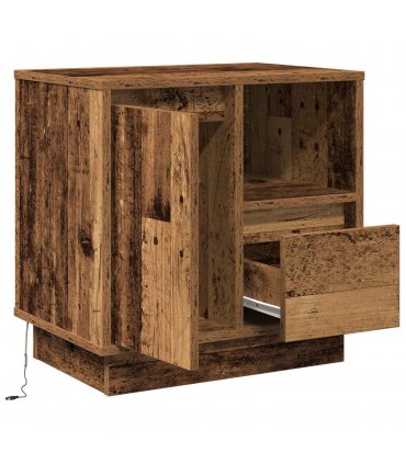 vidaXL Bedside Cabinet Old Wood 50 x 34.5 x 50 cm Engineered wood