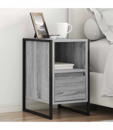 vidaXL Bedside Table Grey Sonoma 39.5 x 30 x 50 cm Engineered Wood