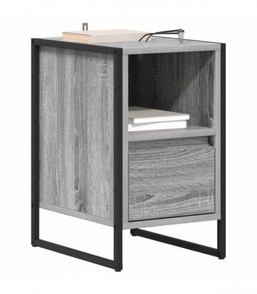 vidaXL Bedside Table Grey Sonoma 39.5 x 30 x 50 cm Engineered Wood