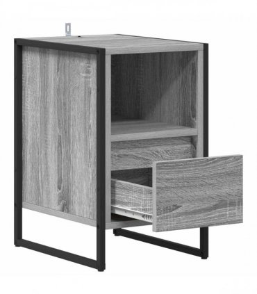 vidaXL Bedside Table Grey Sonoma 39.5 x 30 x 50 cm Engineered Wood