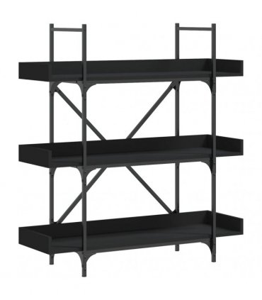 vidaXL Bookcase 3-Tier Black 100x33x108.5 cm Engineered Wood