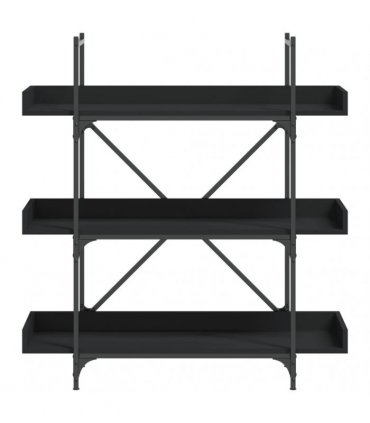 vidaXL Bookcase 3-Tier Black 100x33x108.5 cm Engineered Wood