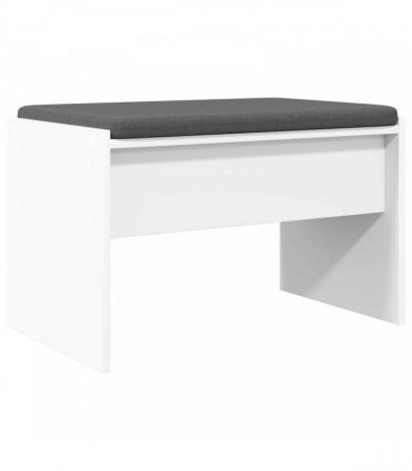 vidaXL Hall Bench with Cushion White 63 x 38 x 40 cm
