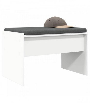 vidaXL Hall Bench with Cushion White 63 x 38 x 40 cm