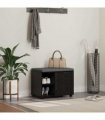vidaXL Hall Bench Black Oak 60 x 38 x 46 cm Engineered Wood and Fabric