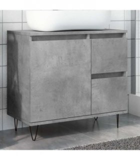 vidaXL Sink Cabinet Concrete Oak 65x33x60 cm Engineered Wood