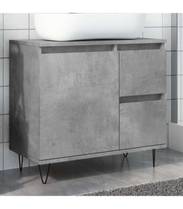 vidaXL Sink Cabinet Concrete Oak 65x33x60 cm Engineered Wood