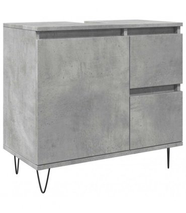 vidaXL Sink Cabinet Concrete Oak 65x33x60 cm Engineered Wood