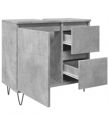 vidaXL Sink Cabinet Concrete Oak 65x33x60 cm Engineered Wood