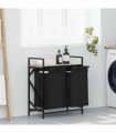 vidaXL Laundry Basket 2 Compartments with Shelf Sonoma Oak
