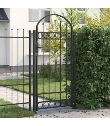 vidaXL Fence Post ASSEN 200 x 88 x 14 cm Steel Grey Lockable