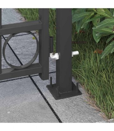vidaXL Fence Post ASSEN 200 x 88 x 14 cm Steel Grey Lockable