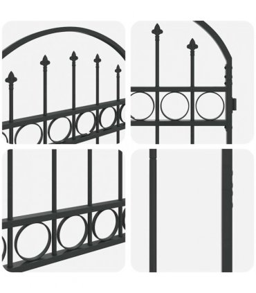 vidaXL Fence Post ASSEN 200 x 88 x 14 cm Steel Grey Lockable