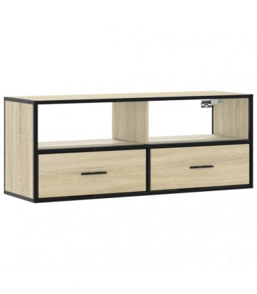 vidaXL TV Cabinet Sonoma Oak 100x31x39.5 cm Engineered Wood and Metal