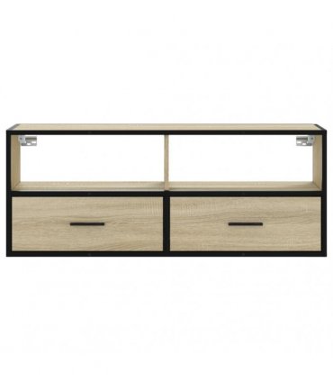 vidaXL TV Cabinet Sonoma Oak 100x31x39.5 cm Engineered Wood and Metal
