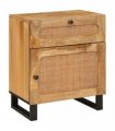 vidaXL Bedside Cabinet Natural 50 x 33 x 60 cm Solid Mango Wood