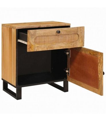 vidaXL Bedside Cabinet Natural 50 x 33 x 60 cm Solid Mango Wood