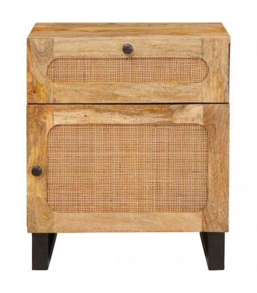 vidaXL Bedside Cabinet Natural 50 x 33 x 60 cm Solid Mango Wood