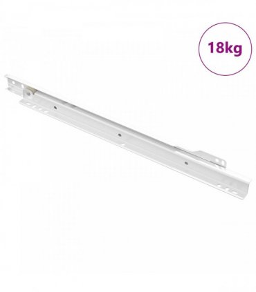 vidaXL Drawer Slide 63 pcs White Steel