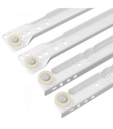 vidaXL Drawer Slide 63 pcs White Steel