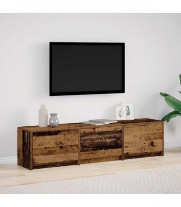 vidaXL TV Cabinet with LED Old Wood 165 x 34 x 40 cm Engineered Wood