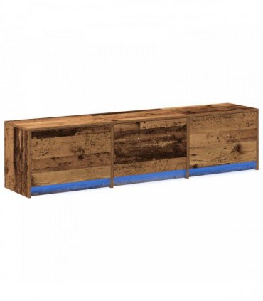 vidaXL TV Cabinet with LED Old Wood 165 x 34 x 40 cm Engineered Wood