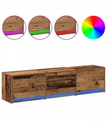 vidaXL TV Cabinet with LED Old Wood 165 x 34 x 40 cm Engineered Wood